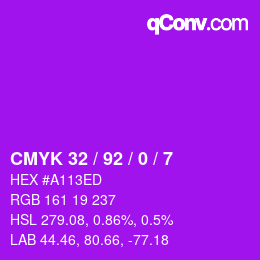 颜色代码: CMYK 32 / 92 / 0 / 7 | qconv.com