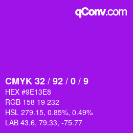 Color code: CMYK 32 / 92 / 0 / 9 | qconv.com
