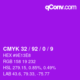 カラーコード: CMYK 32 / 92 / 0 / 9 | qconv.com