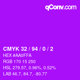 カラーコード: CMYK 32 / 94 / 0 / 2 | qconv.com