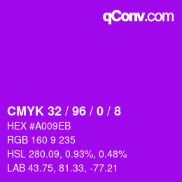 カラーコード: CMYK 32 / 96 / 0 / 8 | qconv.com