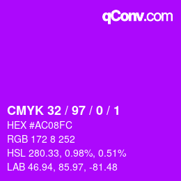 Color code: CMYK 32 / 97 / 0 / 1 | qconv.com