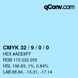 Color code: CMYK 32 / 9 / 0 / 0 | qconv.com