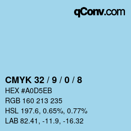 Color code: CMYK 32 / 9 / 0 / 8 | qconv.com