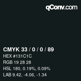 Color code: CMYK 33 / 0 / 0 / 89 | qconv.com