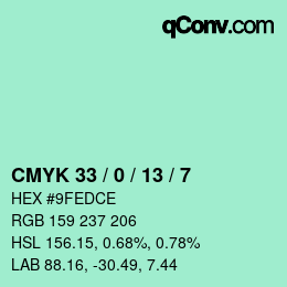 Color code: CMYK 33 / 0 / 13 / 7 | qconv.com