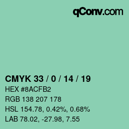 Color code: CMYK 33 / 0 / 14 / 19 | qconv.com