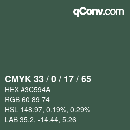 Código de color: CMYK 33 / 0 / 17 / 65 | qconv.com