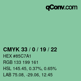 Color code: CMYK 33 / 0 / 19 / 22 | qconv.com