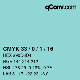 Color code: CMYK 33 / 0 / 1 / 16 | qconv.com