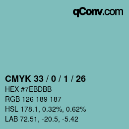 Color code: CMYK 33 / 0 / 1 / 26 | qconv.com