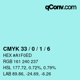 Color code: CMYK 33 / 0 / 1 / 6 | qconv.com