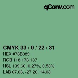 Código de color: CMYK 33 / 0 / 22 / 31 | qconv.com