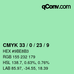 Color code: CMYK 33 / 0 / 23 / 9 | qconv.com