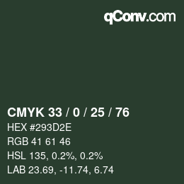 颜色代码: CMYK 33 / 0 / 25 / 76 | qconv.com
