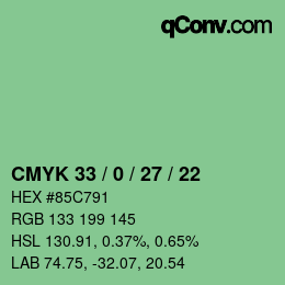 Farbcode: CMYK 33 / 0 / 27 / 22 | qconv.com