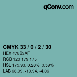 カラーコード: CMYK 33 / 0 / 2 / 30 | qconv.com