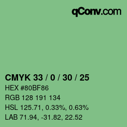 Color code: CMYK 33 / 0 / 30 / 25 | qconv.com