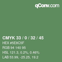 Color code: CMYK 33 / 0 / 32 / 45 | qconv.com