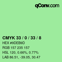 Color code: CMYK 33 / 0 / 33 / 8 | qconv.com