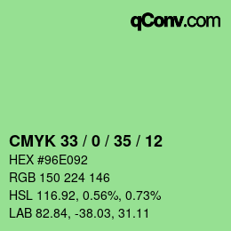 Code couleur: CMYK 33 / 0 / 35 / 12 | qconv.com