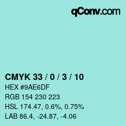 Código de color: CMYK 33 / 0 / 3 / 10 | qconv.com