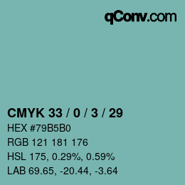 Código de color: CMYK 33 / 0 / 3 / 29 | qconv.com