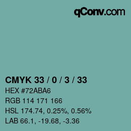 Código de color: CMYK 33 / 0 / 3 / 33 | qconv.com