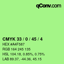 Color code: CMYK 33 / 0 / 45 / 4 | qconv.com