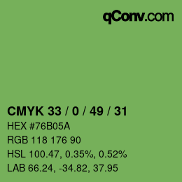 Código de color: CMYK 33 / 0 / 49 / 31 | qconv.com
