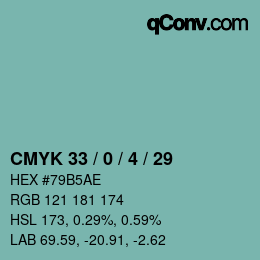 Color code: CMYK 33 / 0 / 4 / 29 | qconv.com