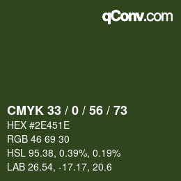 Color code: CMYK 33 / 0 / 56 / 73 | qconv.com