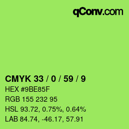 Color code: CMYK 33 / 0 / 59 / 9 | qconv.com