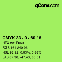 Color code: CMYK 33 / 0 / 60 / 6 | qconv.com