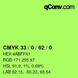 Código de color: CMYK 33 / 0 / 62 / 0 | qconv.com