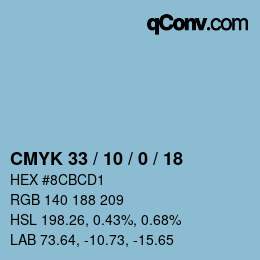 Color code: CMYK 33 / 10 / 0 / 18 | qconv.com