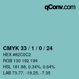 颜色代码: CMYK 33 / 1 / 0 / 24 | qconv.com