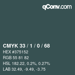 Color code: CMYK 33 / 1 / 0 / 68 | qconv.com