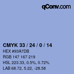 Color code: CMYK 33 / 24 / 0 / 14 | qconv.com