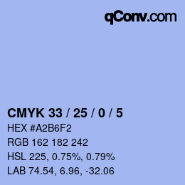 Color code: CMYK 33 / 25 / 0 / 5 | qconv.com