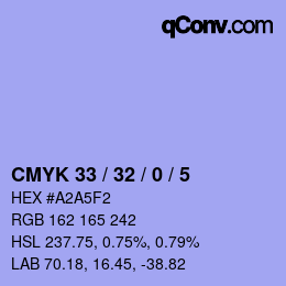 Color code: CMYK 33 / 32 / 0 / 5 | qconv.com