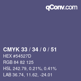 Color code: CMYK 33 / 34 / 0 / 51 | qconv.com