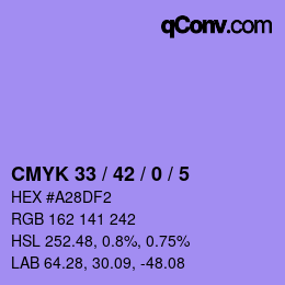 Color code: CMYK 33 / 42 / 0 / 5 | qconv.com
