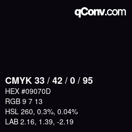 カラーコード: CMYK 33 / 42 / 0 / 95 | qconv.com