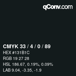 Color code: CMYK 33 / 4 / 0 / 89 | qconv.com