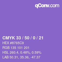 Color code: CMYK 33 / 50 / 0 / 21 | qconv.com