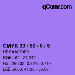 Color code: CMYK 33 / 50 / 0 / 5 | qconv.com