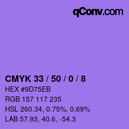 Color code: CMYK 33 / 50 / 0 / 8 | qconv.com