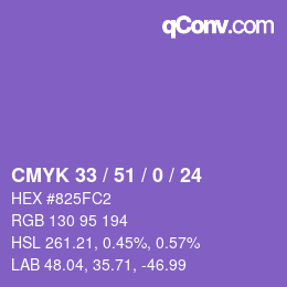 Farbcode: CMYK 33 / 51 / 0 / 24 | qconv.com
