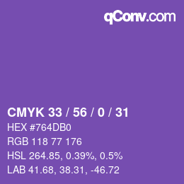 Farbcode: CMYK 33 / 56 / 0 / 31 | qconv.com